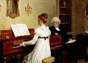 Edmund Blair Leighton Singing to the reverend oil painting artist